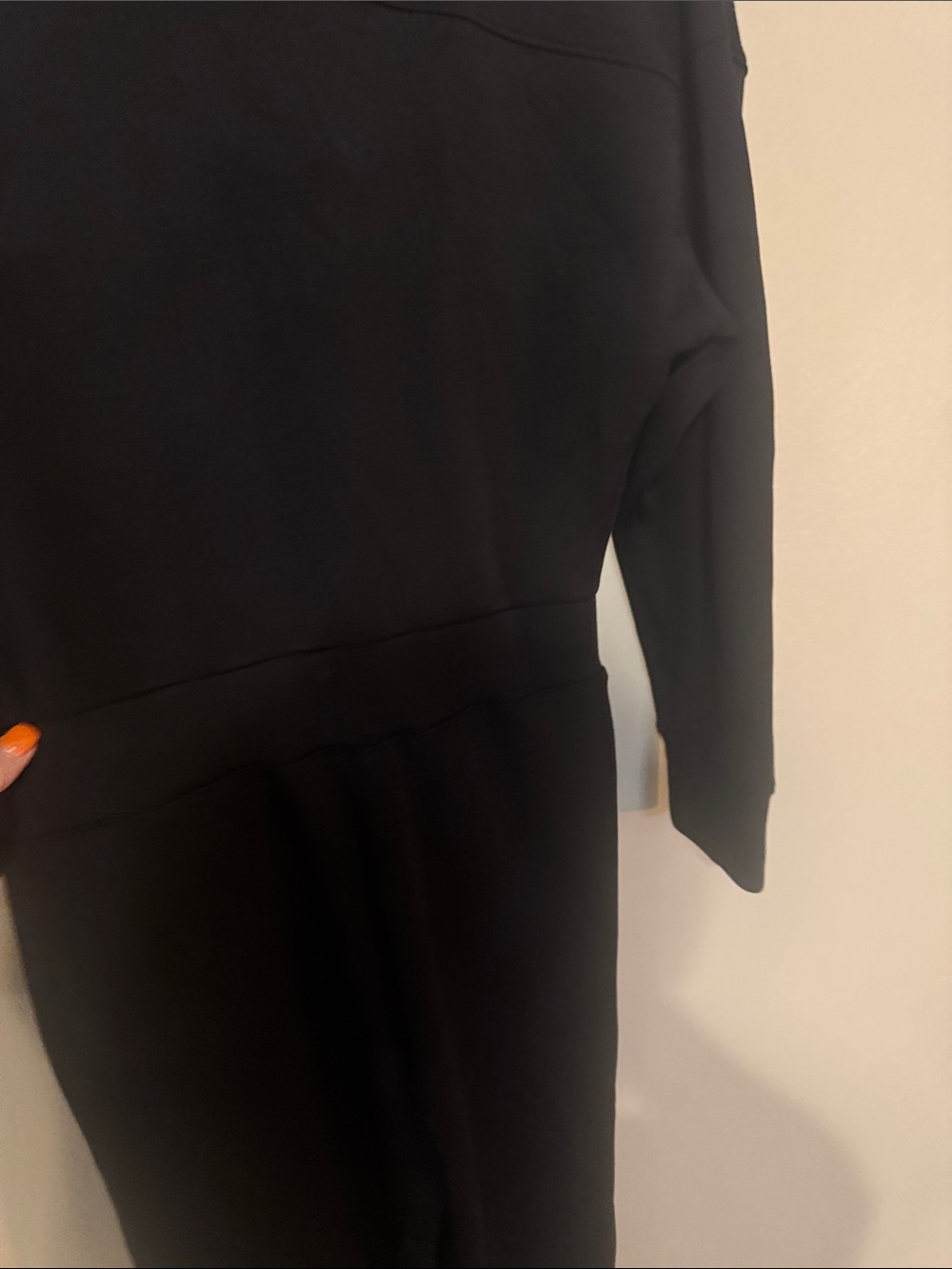 SPANX Black Long-Sleeve Zip-Front Sheath Jumpsuit - Picture 13 of 15